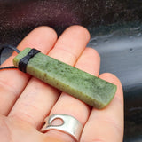 NZ Greenstone Pounamu Toki Pendant Necklace (N409)