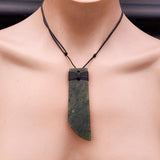 NZ Greenstone Pounamu Toki Pendant Necklace (N245)