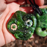 Natural Jade Side Hei Tiki Pendant Necklace (N1201)