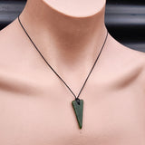 Natural Greenstone Pendant Necklace (AJJC2409)