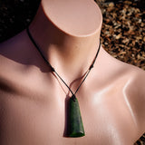 NZ Greenstone Pounamu Toki Pendant Necklace (N1034)