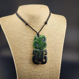 Natural Jade Hei Tiki Pendant Necklace (N2307)