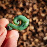 NZ Greenstone Pounamu Koru Pendant Necklace (N963)