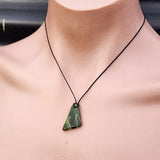 Natural Greenstone Pendant Necklace (AJJC2461)