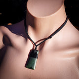 NZ Greenstone Pounamu Toki Pendant Necklace (N885)