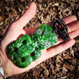 Natural Jade Hei Tiki Pendant Necklace (N1211)