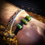 NZ Greenstone Pounamu One Off Macrame Bracelet (1A3-842)