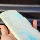 692g Natural Larimar Raw Carving Slice (R14B477)
