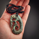 Natural Obay Stone / Polychrome Schist Manaia Pendant Necklace (N2143)