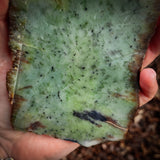 545g Raw Nephrite Jade Carving Slice (R14B674)