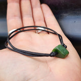 Nephrite Jade / Greenstone One Off Macrame Anklet (1A3-779)