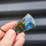 Natural Labradorite Toki Pendant Necklace (1BBB287)