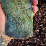 659g Raw Nephrite Jade Carving Slice (R14B695)