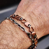 Copper Magnetic Heart Chain Bracelet