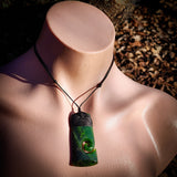 Natural Jade Side Koru Toki Pendant Necklace (N1073)