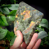 416g FLASH Raw Labradorite Carving Slice (S14B1)