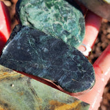 579g Raw NZ Greenstone Pounamu Carving Slices (R14B643)