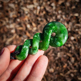 Natural Jade Triple Pikorua Twist Pendant Necklace (N1200)