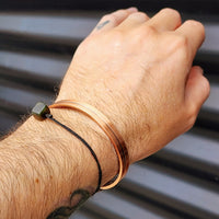 Copper Magnetic Center Lined Bracelet
