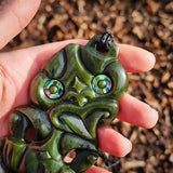 NZ Greenstone Pounamu XL Tiki Pendant Necklace (N950)