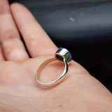 (O) Solid 925 Sterling Silver &amp; Natural Australian Opal Irregular Handmade Ring&nbsp;