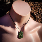 NZ Greenstone Pounamu Tiki Pendant Necklace (N892)