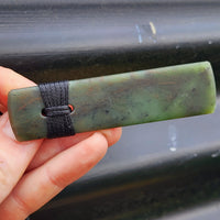 NZ Greenstone Pounamu Toki Pendant Necklace (N373)