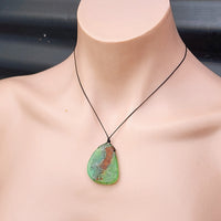 Natural Chrysoprase Free Shape Pendant Necklace (1BBB254)