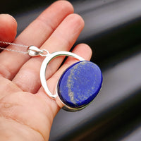 Solid Sterling Silver & Natural Lapis Lazuli Handmade Breastplate Necklace