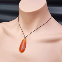 Natural Agate Carved Drop Pendant Necklace (1BBB220)