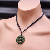 Natural Greenstone Closed Double Koru Pendant Necklace