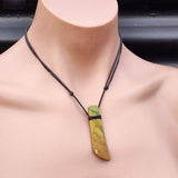 NZ Greenstone Pounamu Toki Pendant Necklace (N386)