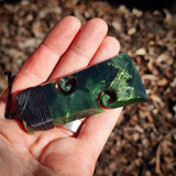 Natural Jade Double Koru Toki Pendant Necklace (N1206)
