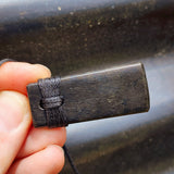 NZ Black Greenstone Pounamu Toki Pendant Necklace (N475)