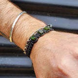 Natural Greenstone One Off Macrame Bracelet (1A3-793)