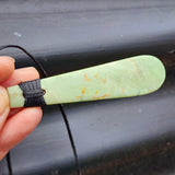 NZ Greenstone Pounamu Toki Pendant Necklace (N388)