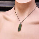 Natural Greenstone Pendant Necklace (AJJC2465)