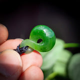Nephrite Jade / Greenstone Small Twist Pendant Necklace (N502)