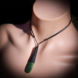 NZ Greenstone Pounamu Roimata Pendant Necklace (N708)