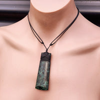 NZ Greenstone Pounamu Toki Pendant Necklace (N349)