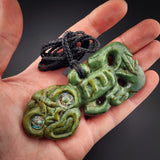 Natural Jade Side Hei Tiki Pendant Necklace (N2133)