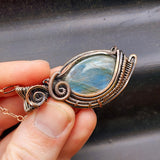 Handmade Copper & Natural Labradorite Wire Wrap Necklace