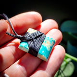 Genuine Arizona Turquoise Toki Pendant Necklace (1BBB298)