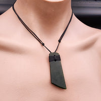 NZ Greenstone Pounamu Toki Pendant Necklace (N291)