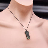 Natural Greenstone Pendant Necklace (AJJC2481)