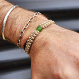 Nephrite Jade / Greenstone One Off Macrame Bracelet (1A3-804)