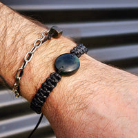 Natural Greenstone One Off Macrame Bracelet (1A3-770)