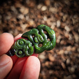 NZ Greenstone Pounamu Tiki Pendant Necklace (N1097)