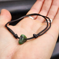NZ Greenstone Pounamu One Off Macrame Anklet (1A3-772)