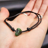 NZ Greenstone Pounamu One Off Macrame Anklet (1A3-772)